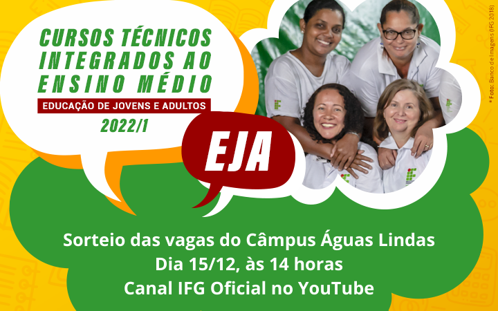 Os sorteios eletrônicos serão realizados de forma remota no canal IFG oficial no YouTube Os sorteios eletrônicos serão realizados de forma remota no canal IFG oficial no YouTube
